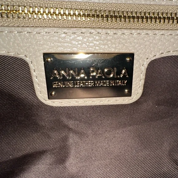 Viral Anna Paola Italian SUEDE & LEATHER Cappuccino Satchel NWT - Picture 9 of 11